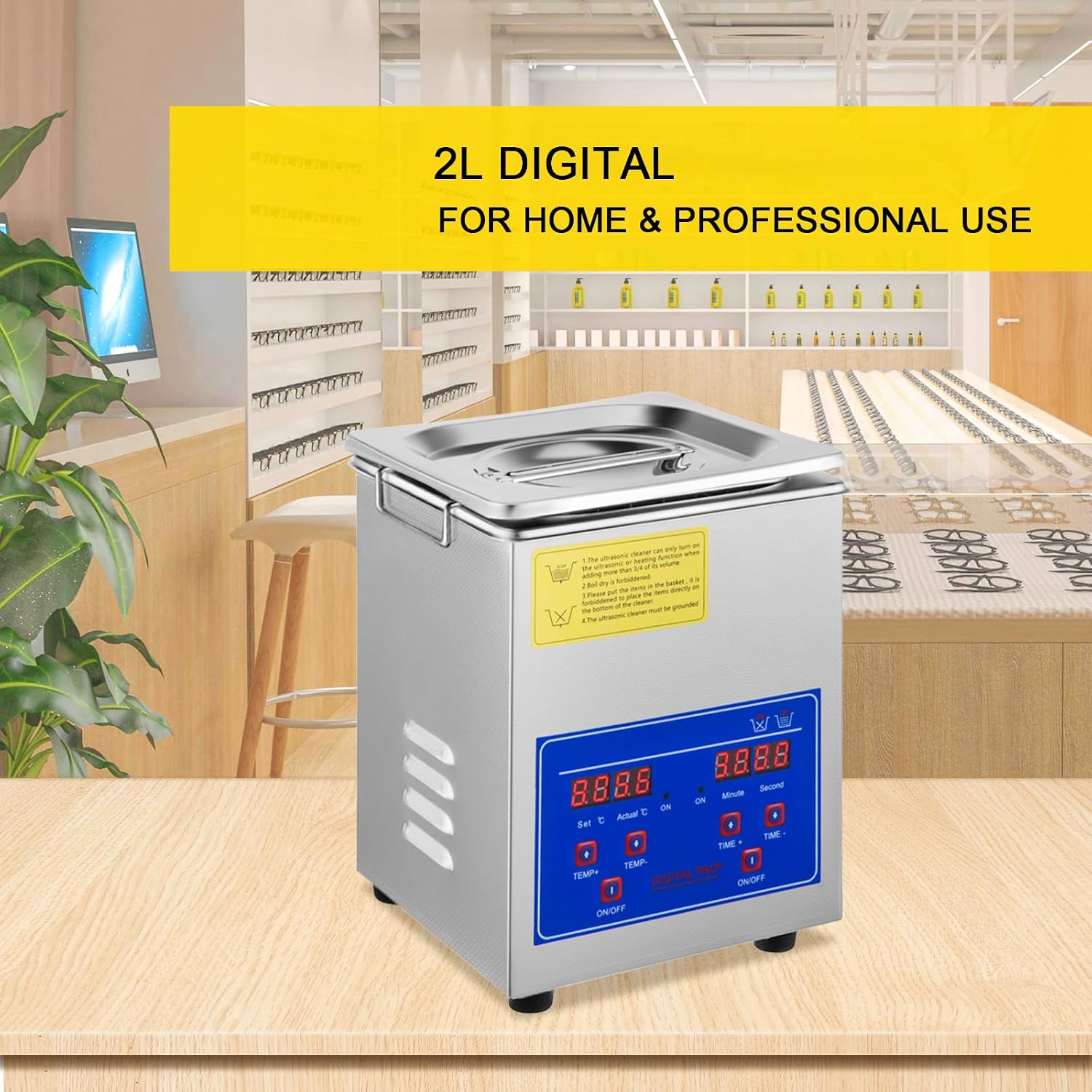 VEVOR 6L Commercial Sonic Cleaner, 40kHz Professional Cleaning Machine with Digital Timer & Heater, 110V - Ideal for Watches, Instruments, and Industrial Parts, FCC/CE/RoHS Certified | with Digital Timer and Heater, 110V, for Watch, Instruments, and Indu…