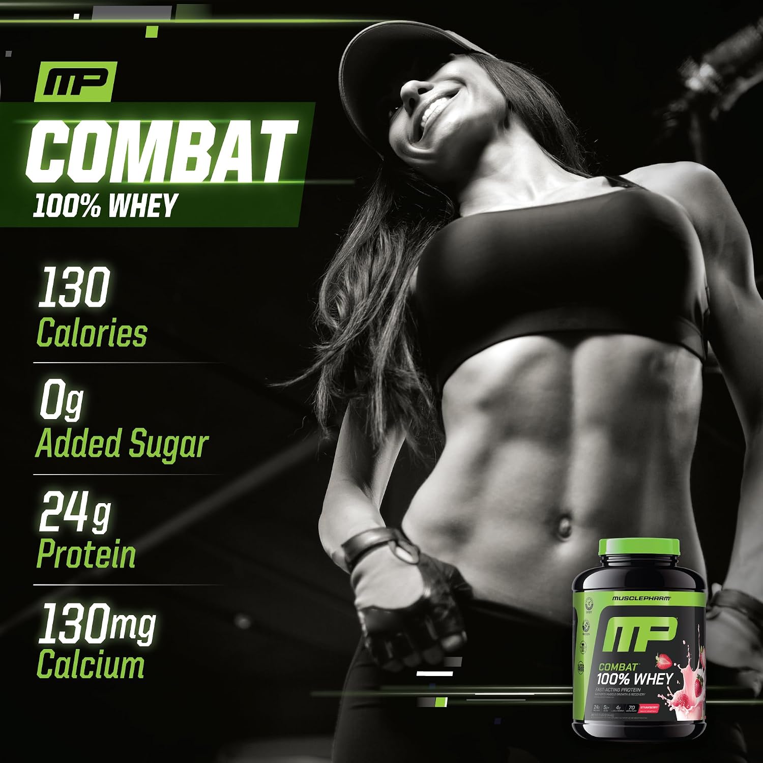 MusclePharm Combat 100% Whey Protein Powder, Vanilla Flavor, Fast Recovery & Muscle Gain with Whey Protein Isolate, High Protein Powder for Women & Men, Gluten Free, 5 lb, 70 Servings | Whey Protein Isolate, Fast Recovery Support, Muscle Gain Support, Hi…