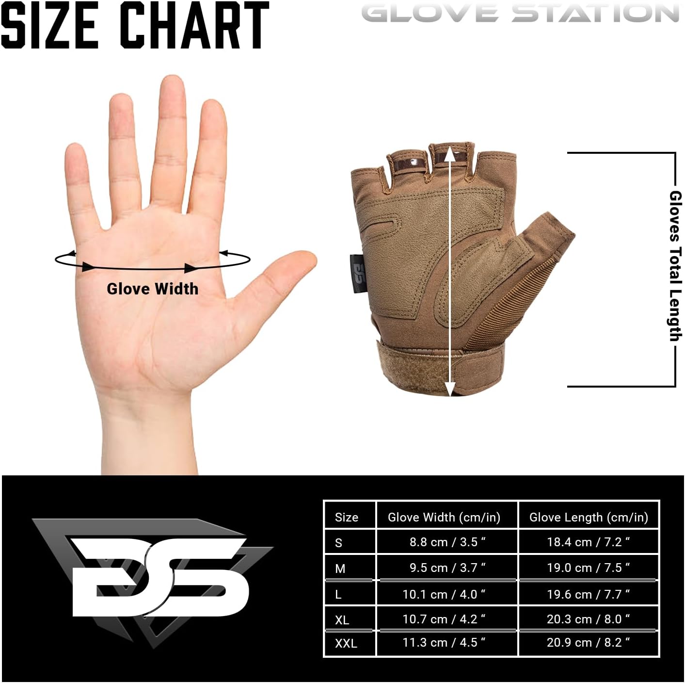 Glove Station Fingerless Knuckle Motorcycle Gloves, TACHK200