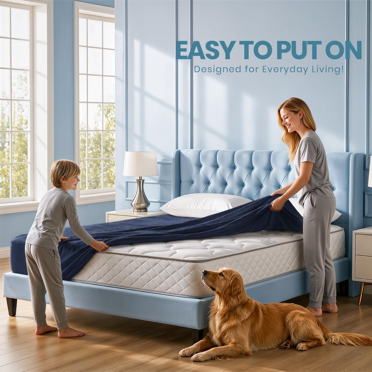 Waterproof Queen Size Mattress Protector fits Upto 17" deep Mattresses | Utopia Bedding 200 GSM Soft & Breathable Mattress Cover, Dirt-Proof, Noiseless, Machine Washable Fitted Sheet Style, White
