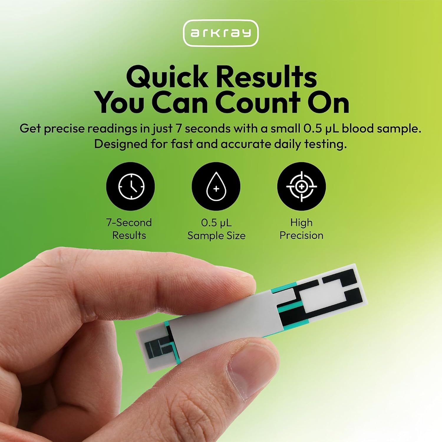 ARKRAY GLUCOCARD Vital Blood Glucose Test Strips – No Coding Required, Fast 7-Second Results