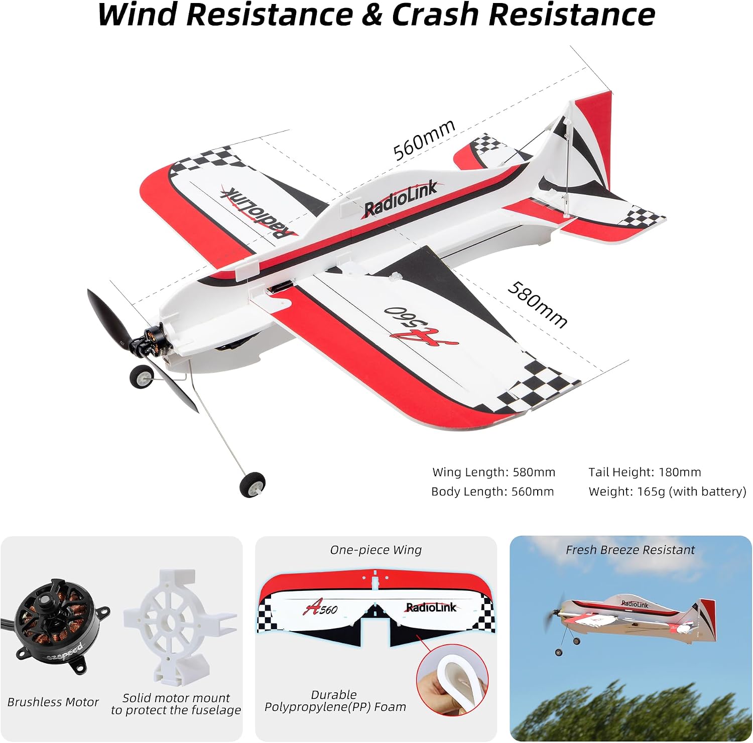 Radiolink A560 Ready to Fly (RTF) 3D Byme-A Gyro 6 Flight Modes RC Airplane