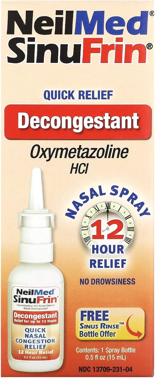 NeilMed SinuFrin Decongestant 0.5 Fluid Ounce (15 mL) (packaging may vary)