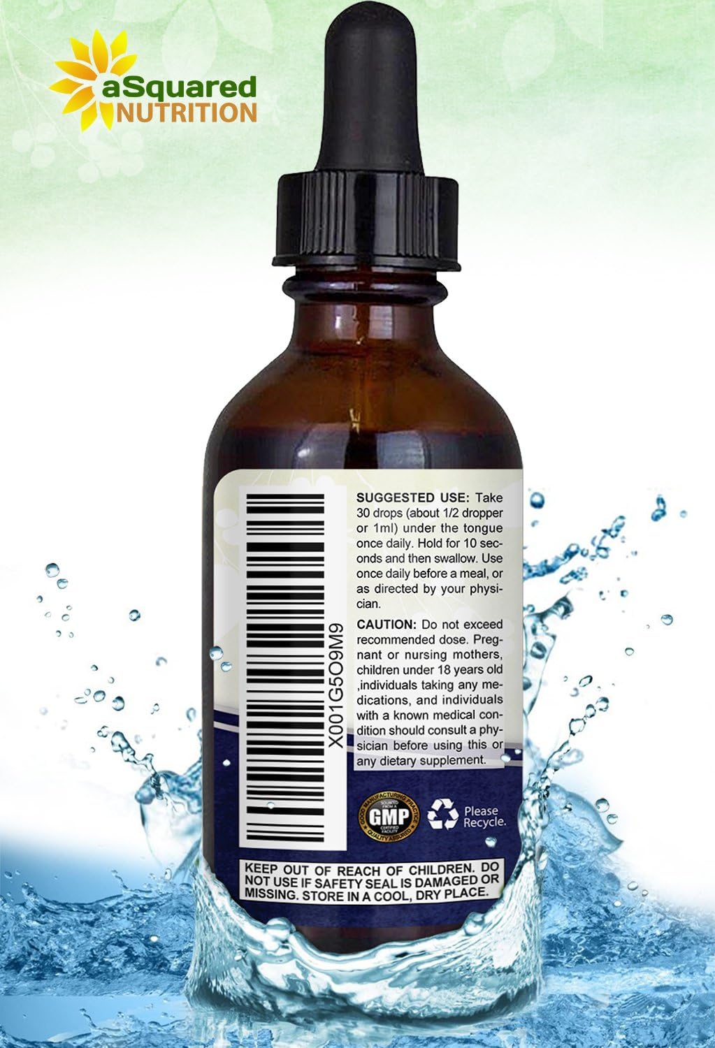 aSquared Nutrition Vitamin B12 Sublingual Liquid Drops - 5000 MCG Supplement with Methylcobalamin (Methyl B-12) - Max Absorption B 12 to Increase