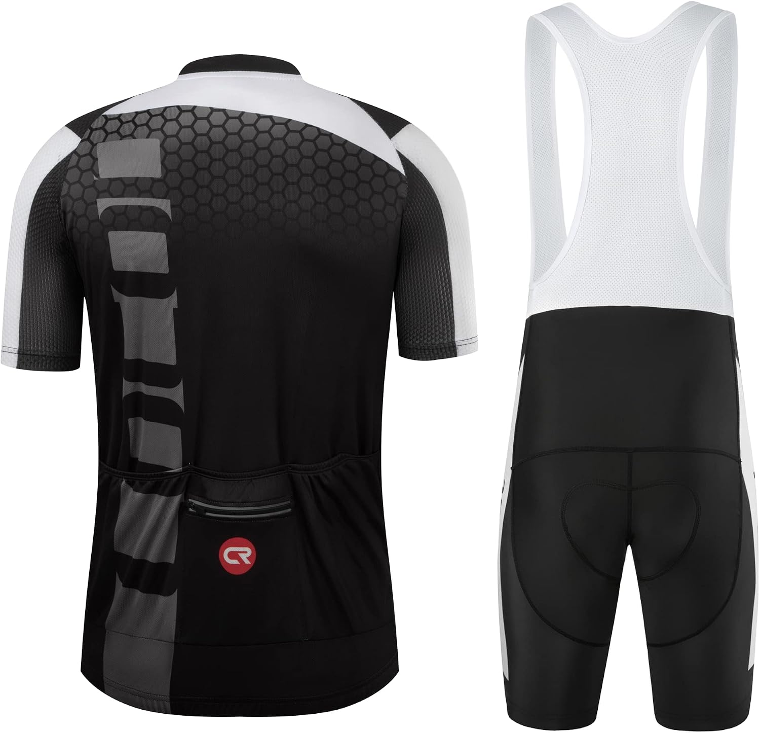 Coconut Ropamo CR Men's Cycling Jersey Set Road Bike Jersey Zipper Pocket Bib Shorts with 4D Padded Cycling Clothing Set