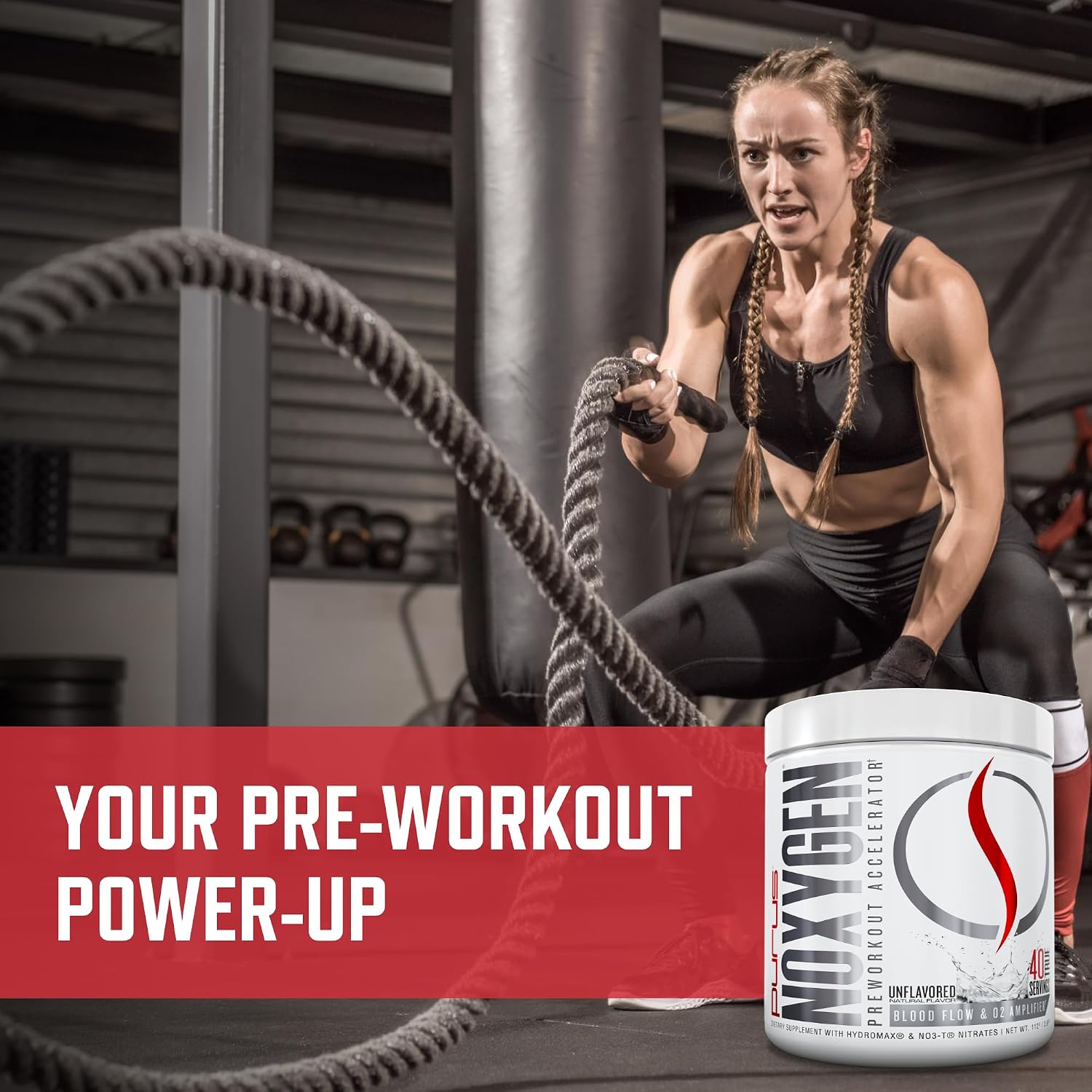Purus Labs NOXygen Powder Pre-Workout Accelerator | Nitric Oxide Booster & Oxygen Amplifier | Hydromax Glycerol & NO3-T Nitrates | 40 Servings, Pack of 2 (Unflavored)