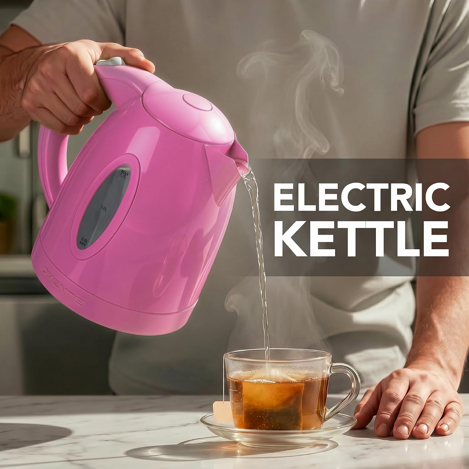 OVENTE 1.7L Electric Kettle with 1100W Fast Boiling Water, Green KP72G