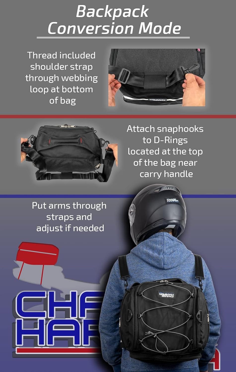 750MMBC Strap Mount Tank Bag, Water-Resistant, Tear-Resistant, Industrial Grade Ballistic Nylon with Anti-Scratch Rubberized Polymer Bottom