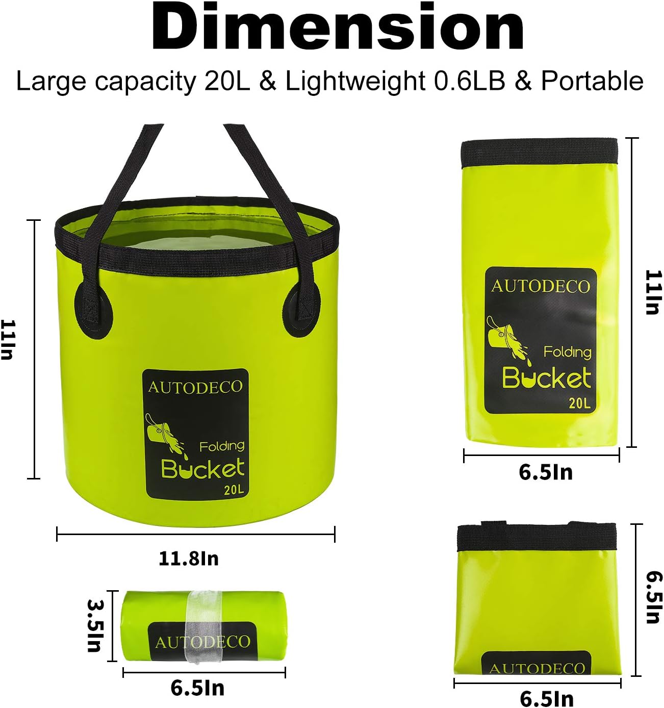 Collapsible Bucket 5 Gallon Container Folding Water Bucket Portable Wash Basin 20L