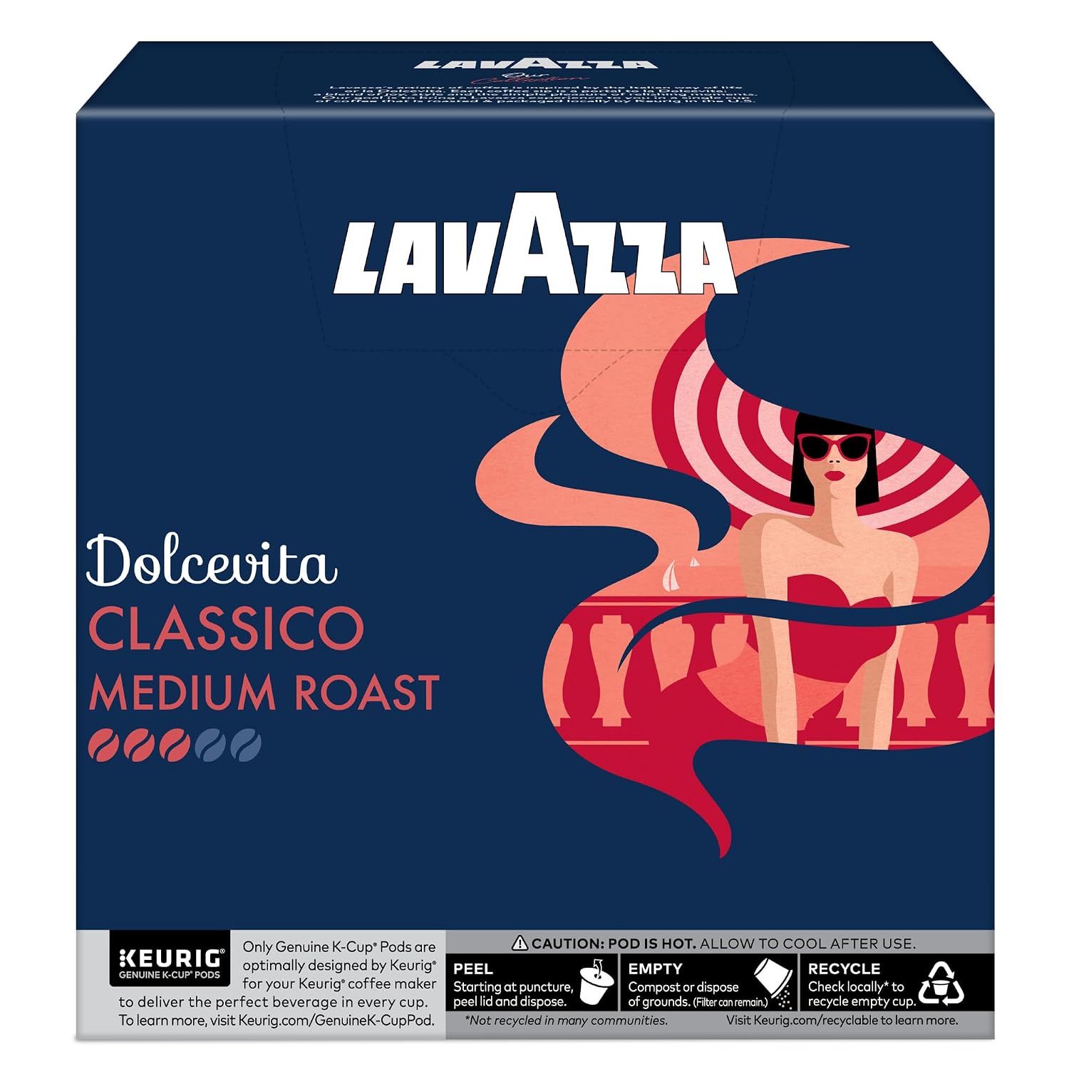 Lavazza Espresso, Single-Serve Keurig K-Cup Pods, Medium Roast Coffee, 32-Count Box