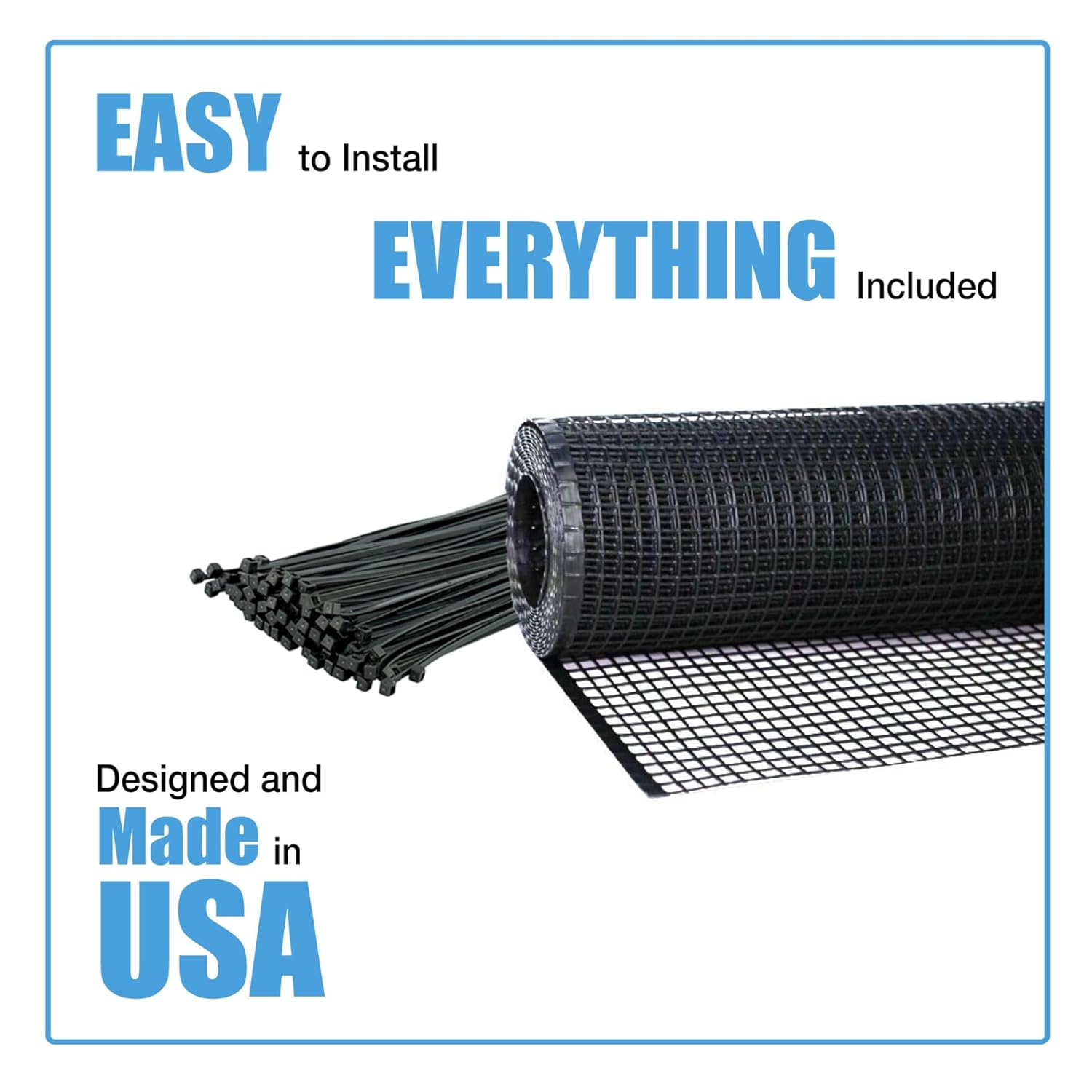 KidKusion Heavy Duty Deck Guard, Black - 10' L x 3' H | Made in USA, Indoor/Outdoor Balcony and Stairway Deck Rail Safety Net, Child Safety