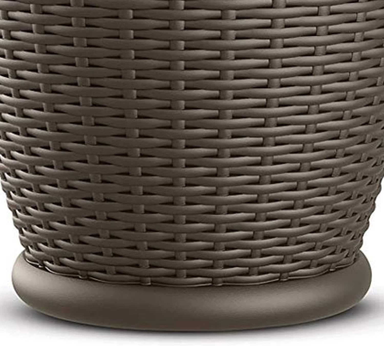 Suncast Wicker Planter w/ Drillable Drain Holes, Decorative Indoor/Outdoor Pot, 18in, Java