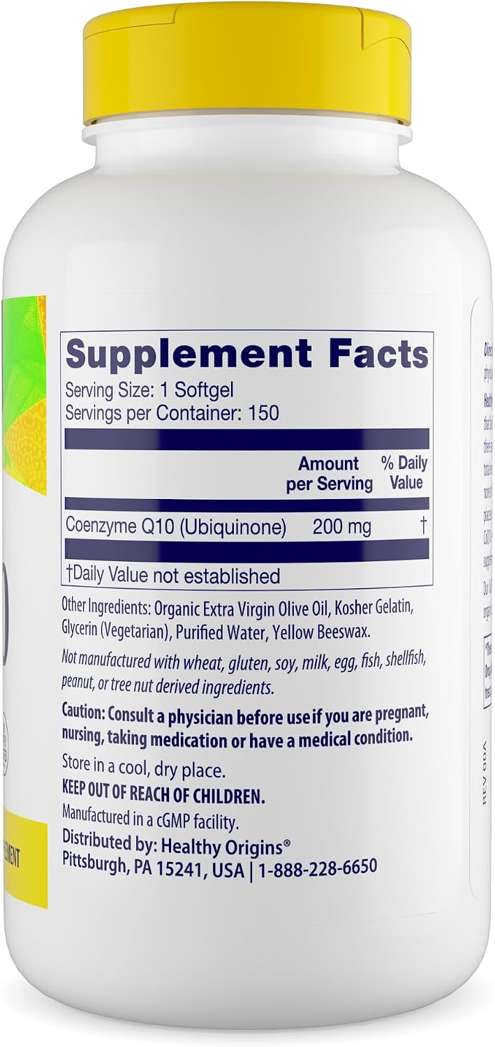 Healthy Origins CoQ10 200 mg, Kaneka Q10, 150 Softgels