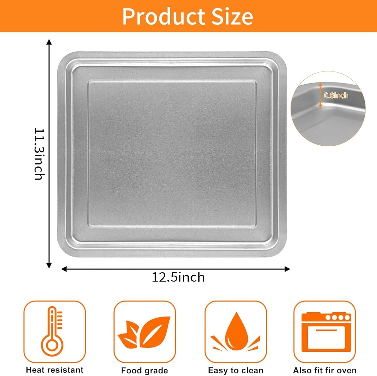 GCQ Air Fryer Tray for Emeril Lagasse Everyday 360 Air Fryer, 12''×10'' Stainless Steel Air Fryer Accessories Tray Bake Pan Replacement Parts, Not fit for Emeril Lagasse 26 QT 25 QT French Door