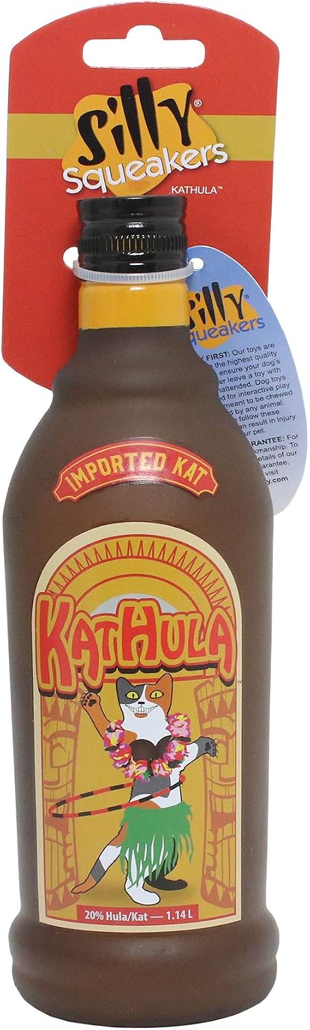 SILLY SQUEAKERS Tuffy Liquor Bottle Dog Toy: Squeaky Dog Toy, Washable and Floats, Vinyl Construction