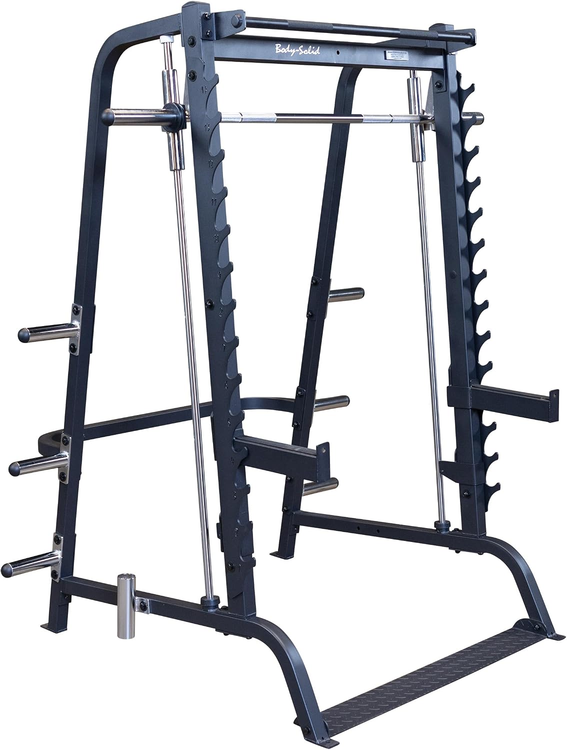 Body-Solid Precise 7° Angle Smith Machine Home Gym - Strength Training Equipment with Adjustable Safeties, Squat Rack Cage