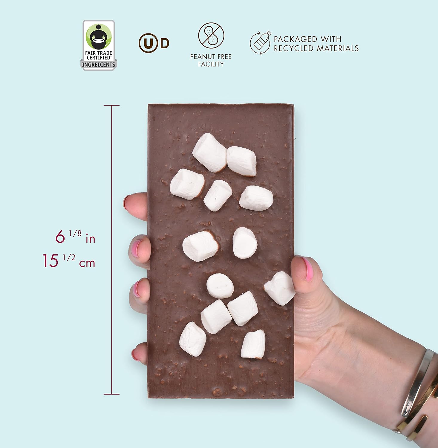 Chuao Chocolatier Ravishing Rocky Road Milk Chocolate Bars | Gourmet Almond Vegan Marshmallows Artisan No Preservatives | 10 Pack (2.8 oz each)