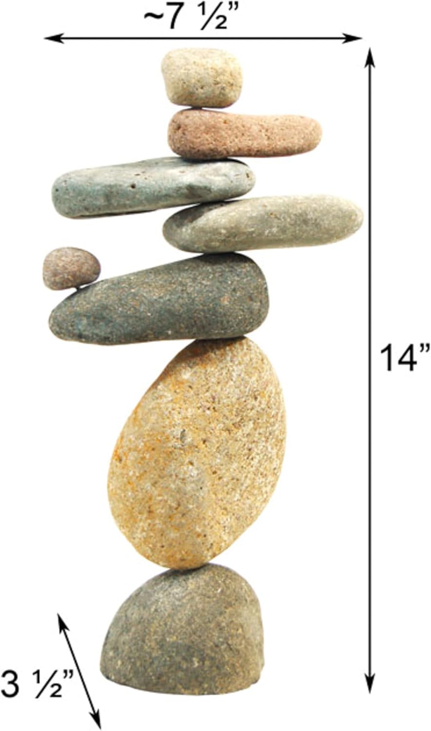 Eight-Stone Balancing Cairn - Indoor/Outdoor Garden Decoration