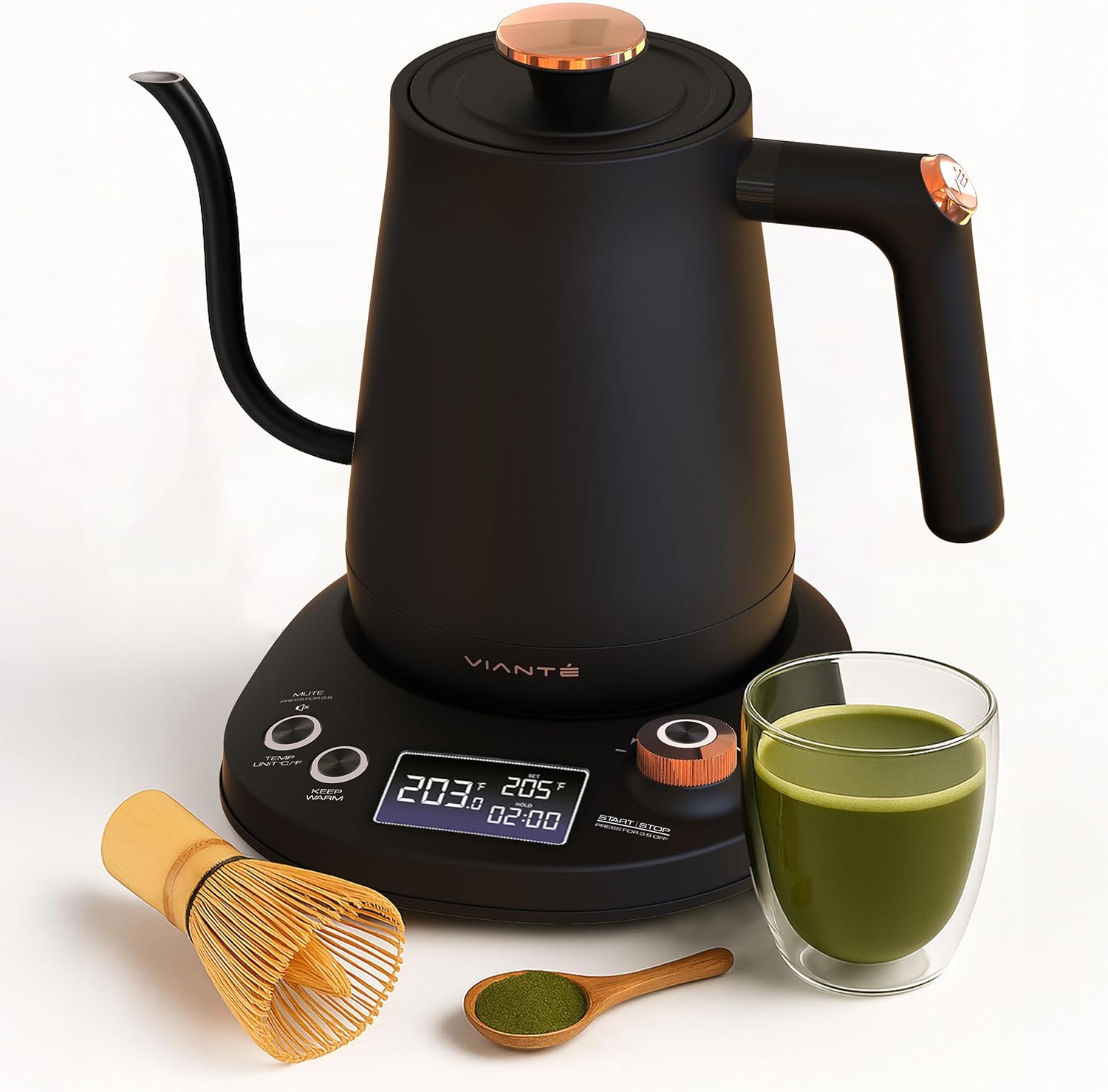 Viante Alba Electric Tea Kettle With Infuser, No Plastic, 1.5L