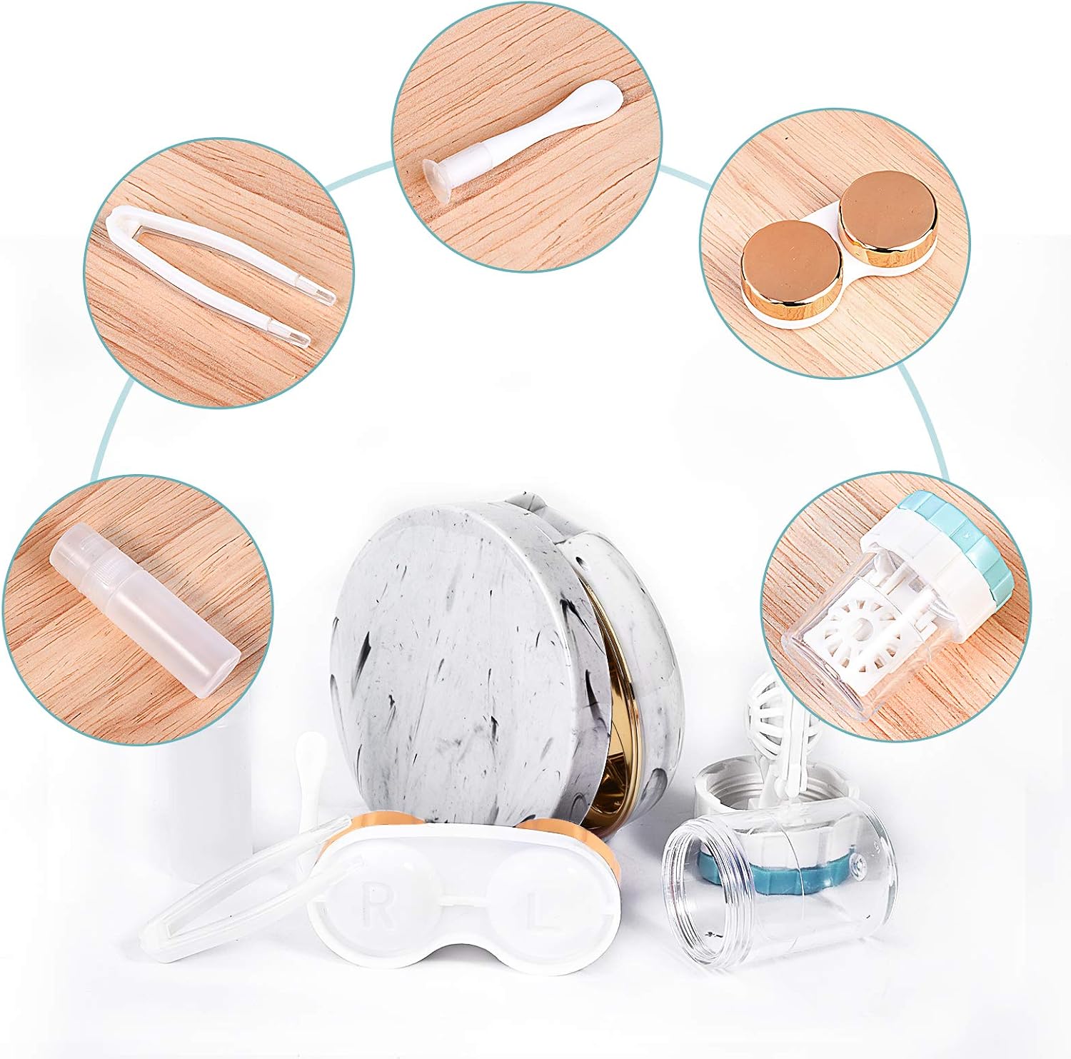 Lasiyanor Contact Lens Travel Kit with Cleaner Washer