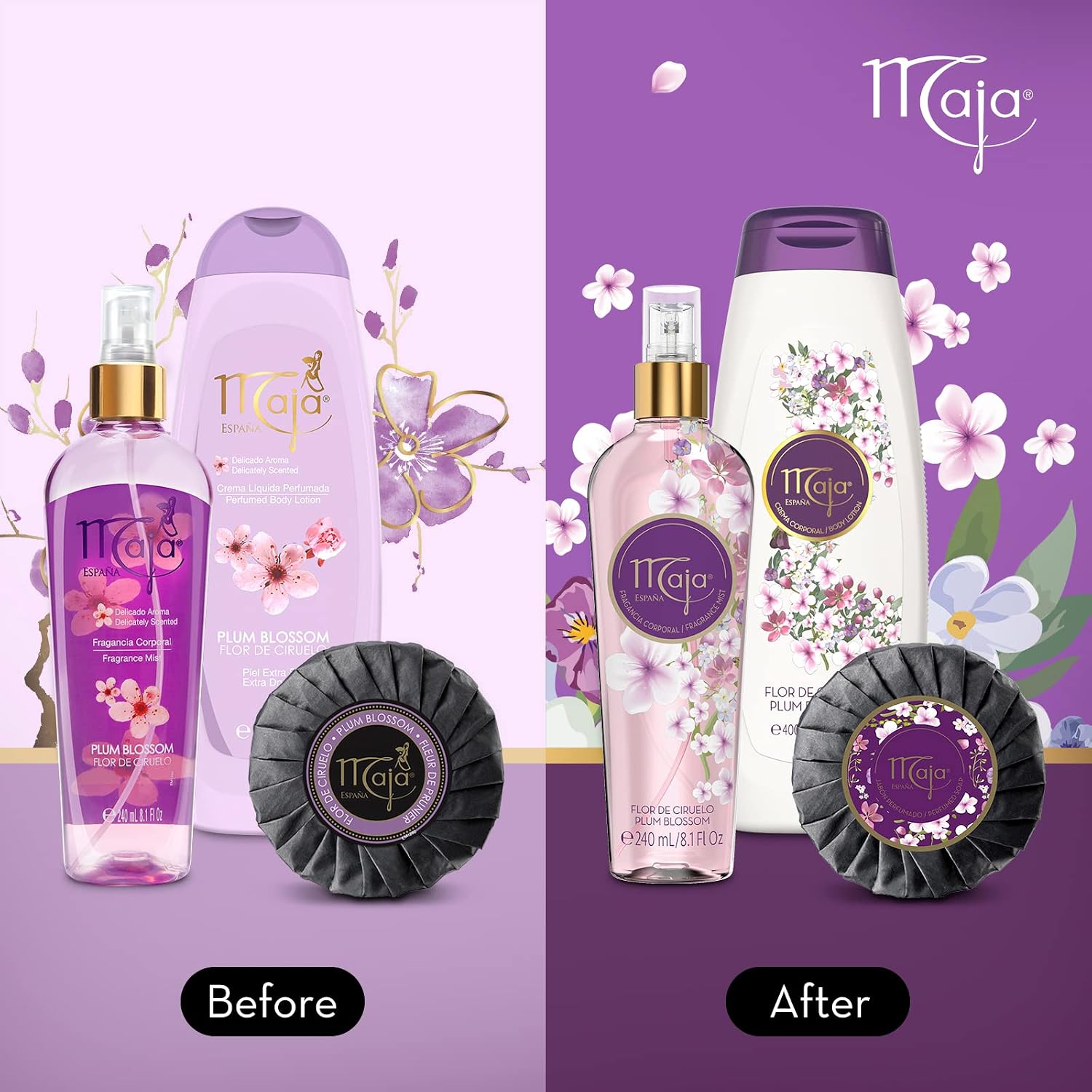 Maja Plum Blossom Body Lotion, Perfumed Body Lotion with Almond Oil and Vitamin E for Dry Skin, Keeping your Skin Hydrated