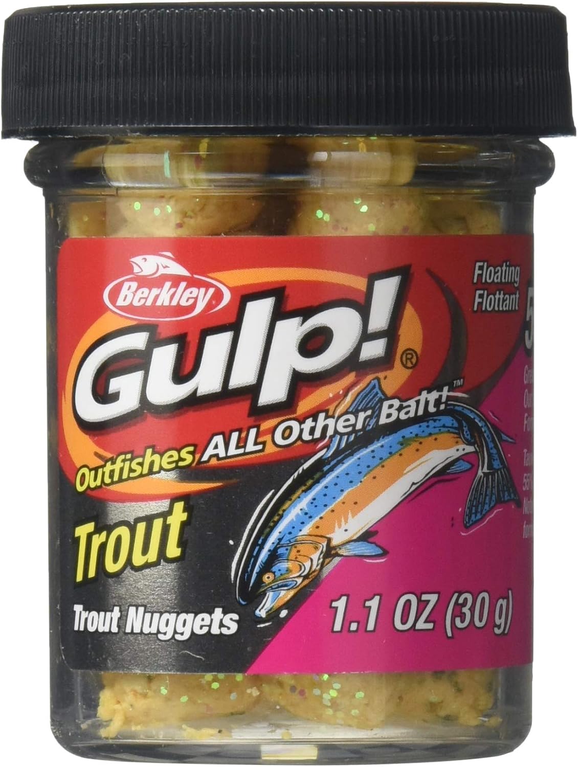 Berkley Gulp! Trout Nuggets Dough Bait, Scented and Flavored Soft Bait for Freshwater Fishing, Designed to Attract Trout, High Visibility