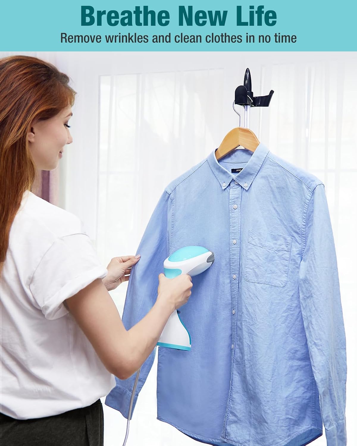 BEAUTURAL Steamer for Clothes, Handheld Garment Fabric Wrinkle Remover | 30-Second Fast Heat-up, Ceramic Heating Plate, Auto Shutoff