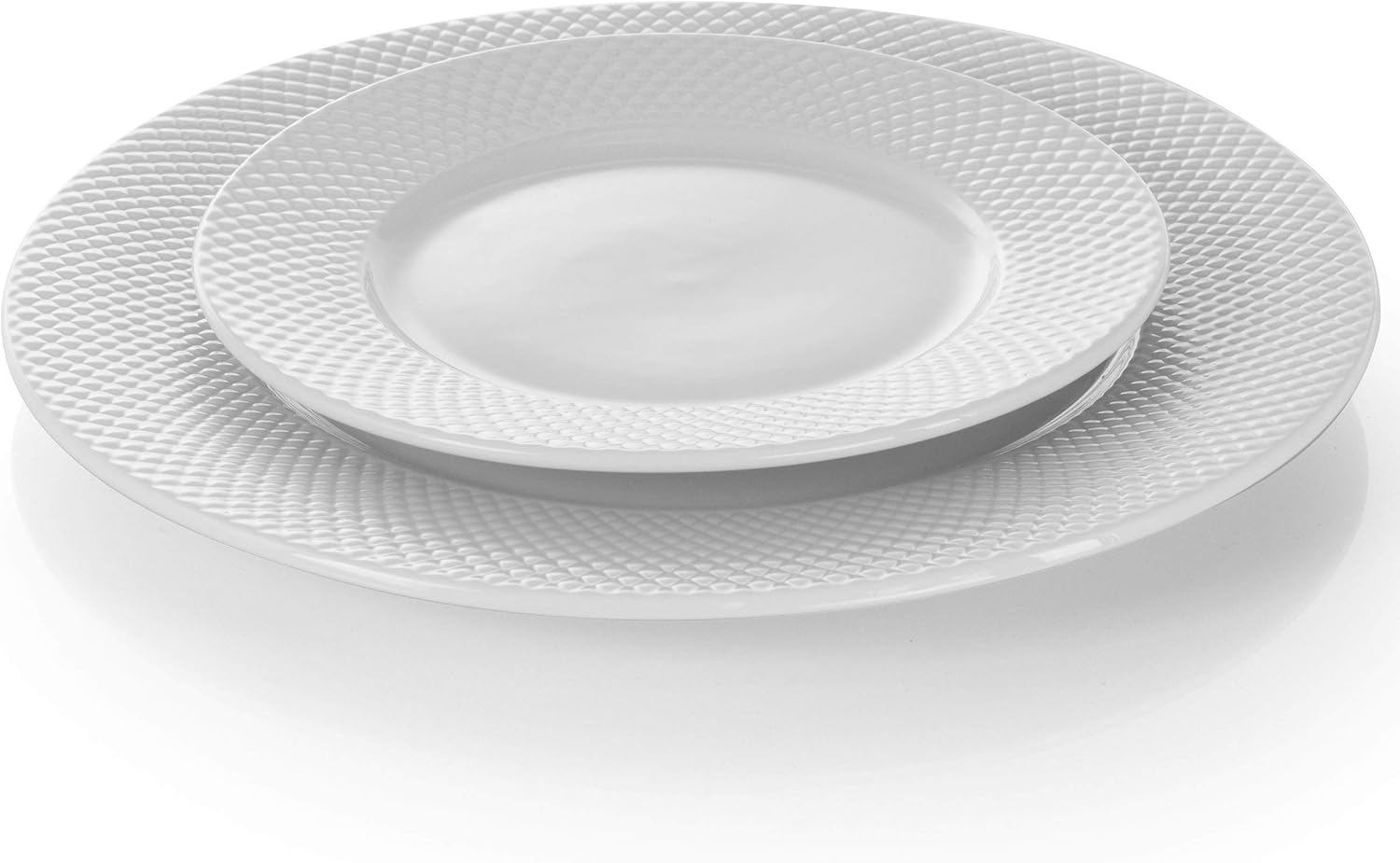 Elama White Porcelain Dish Dinnerware Set, 18 Piece, Newman