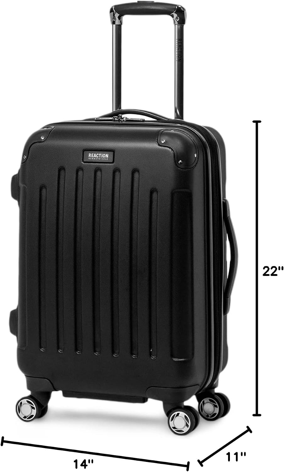 Kenneth Cole REACTION Renegade Luggage Expandable 8-Wheel Spinner Lightweight Hardside Suitcase, Champagne, 20-Inch Carry On