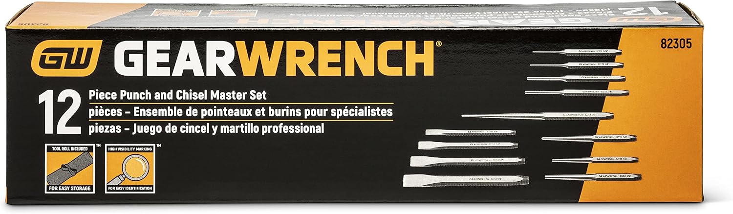 GEARWRENCH 27 Piece Large Chrome Punch & Chisel Set | 82306