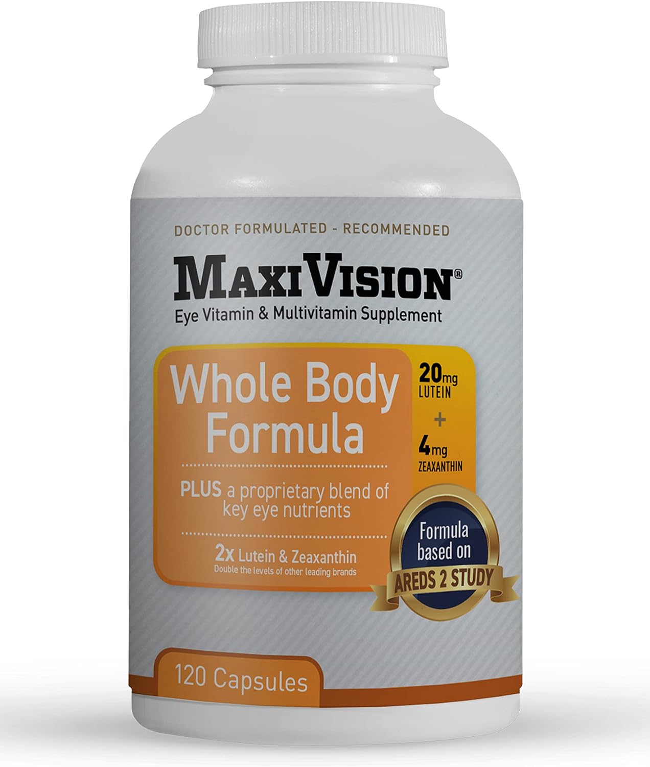 MaxiVision® AREDS 2 Whole Body Formula - AREDS 2 Eye Vitamins w/Lutein and Zeaxanthin - for Macular Support - Eye Supplements for Eye Strain - 120