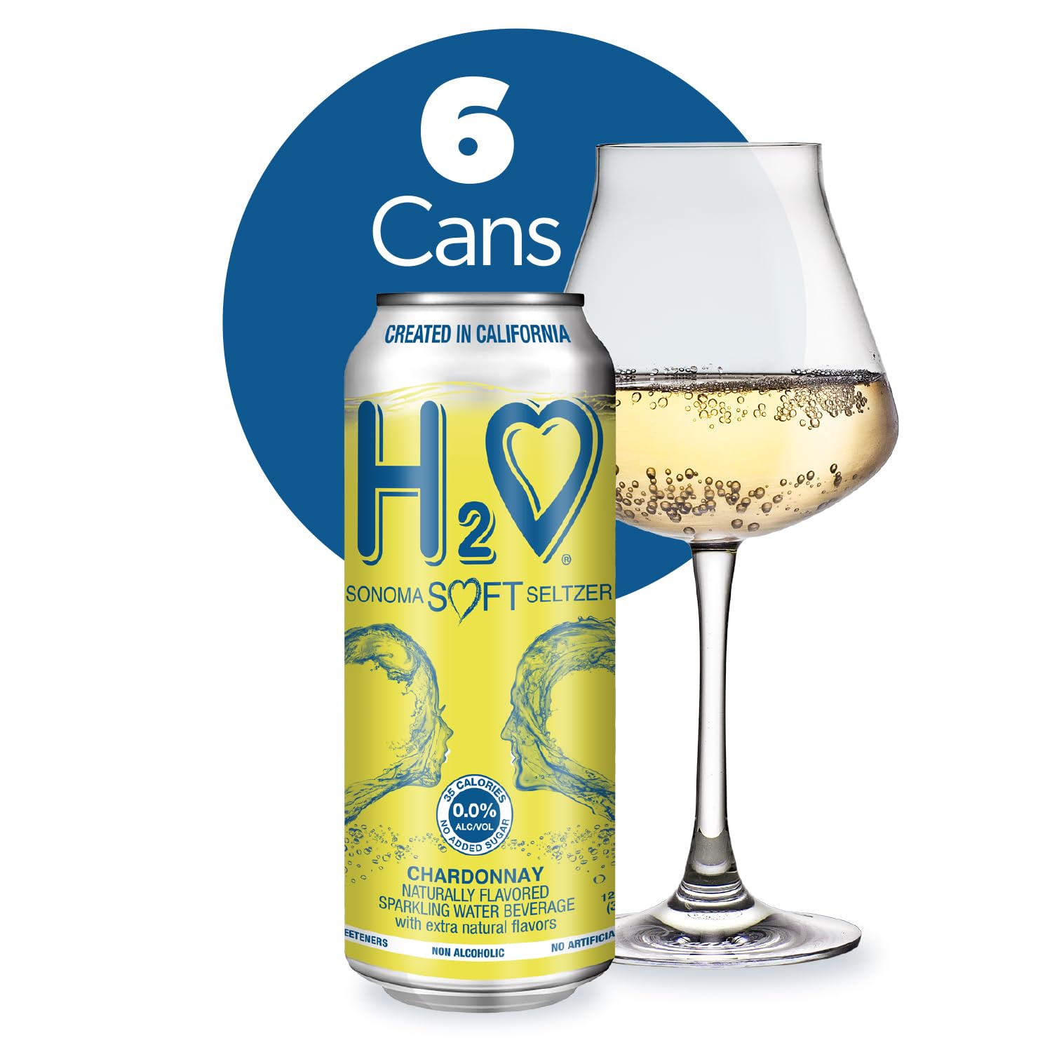 H2o - The Best Non Alcoholic Red Wine - Infused California Sparkling Refreshment, 0.0% Alcohol, (Pinot Noir, Pack of 4-12 Fl oz)