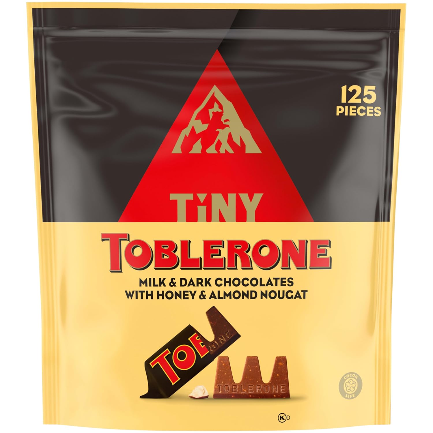 TOBLERONE Milk Chocolate Bar with Salted Caramelized Almonds, 20 Bars | Honey and Almond Nougat, Bulk Chocolate