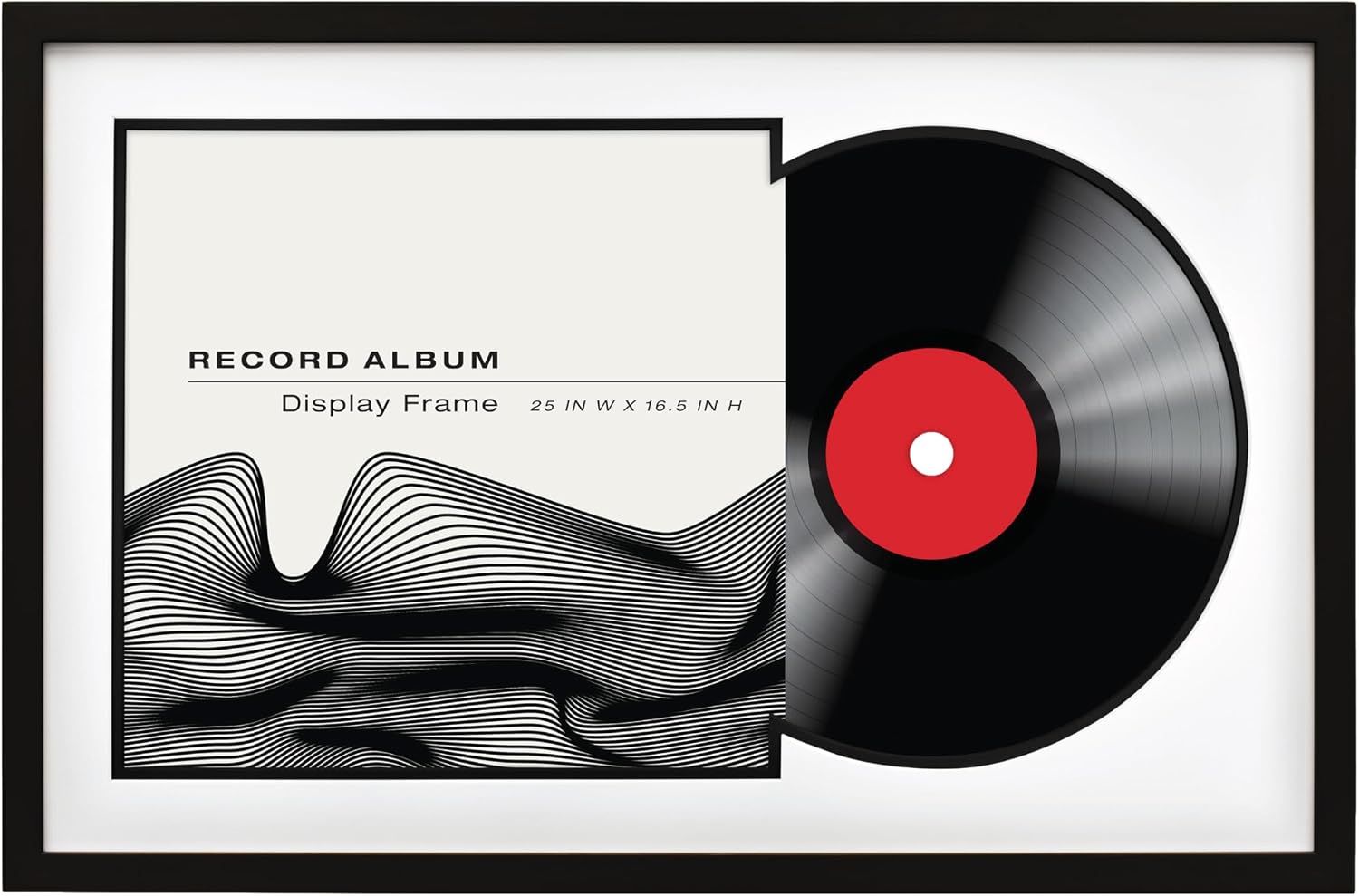 MCS Single Matted Record Album Frame, 15x15, Black