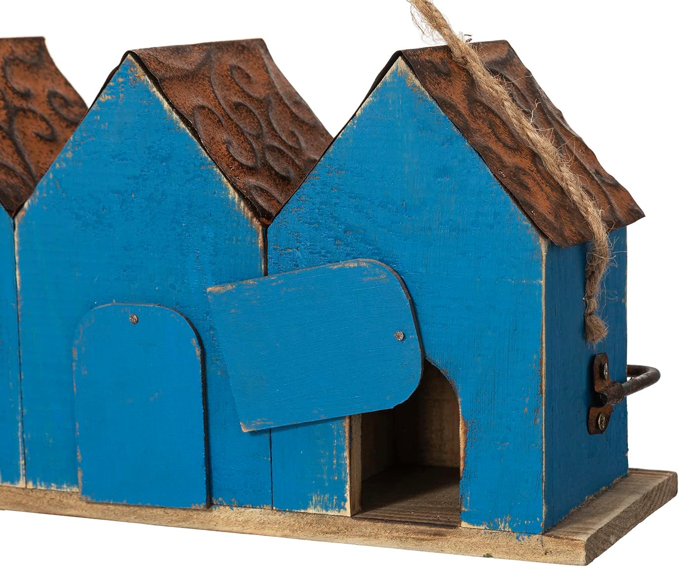 Glitzhome Bird Houses for Outside,10" H Rustic Wooden Bird House Garden Distressed Decorative Birdhouse for Outdoors, Hanging Birdhouse for Bluebird Hummingbird Wren Finch Cardinals Cedar