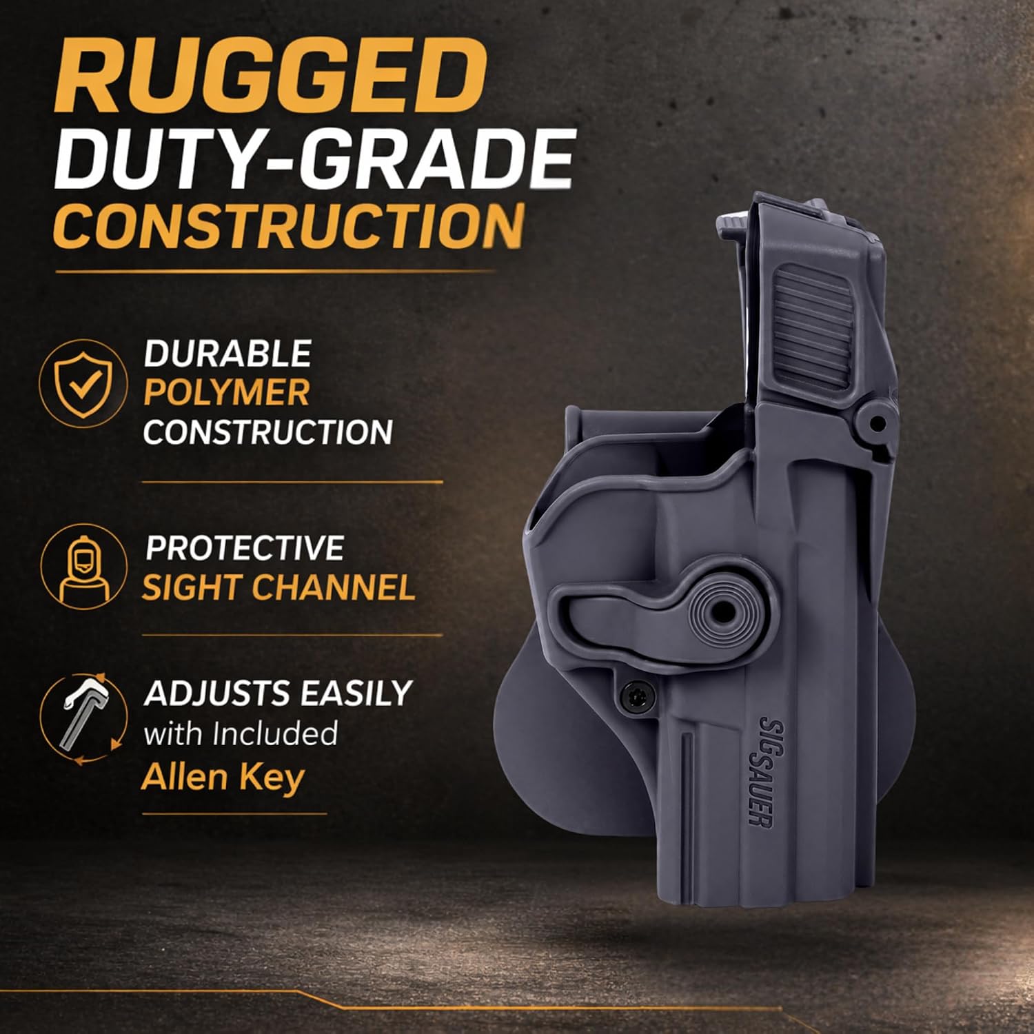 Level 3 Auto Lock Retention Holster for Sig Sauer P226, P220, P227, SP2022 – IMI Defense Tactical OWB Paddle Holster, Trigger Guard Lock