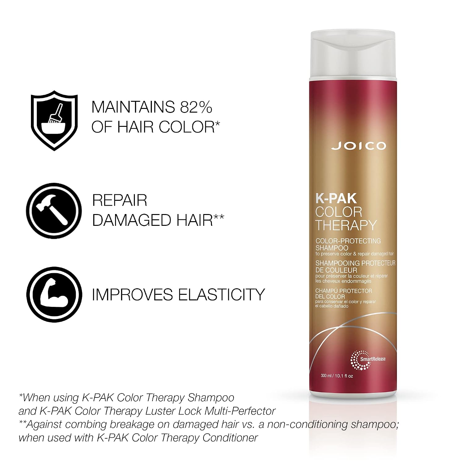 Joico K-PAK Color Therapy Color-Protecting Shampoo & Conditioner Set | For Color-Treated Hair | Boost Shine | Improve Elasticity | Repair Breakage | Rebuild Damaged Hair | With Keratin & Argan Oil