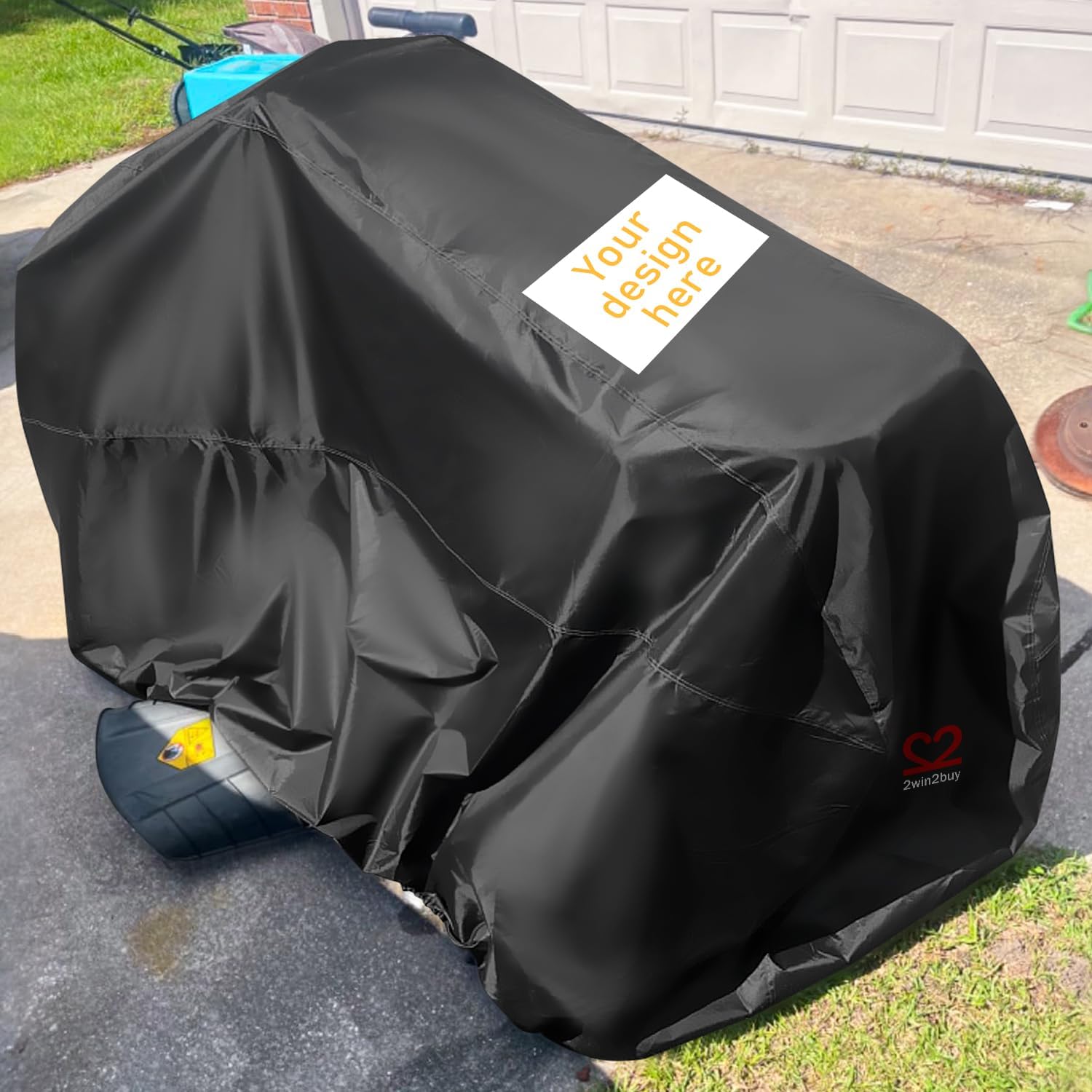 Riding Lawn Mower Cover 600D Lawnmower Covers Waterproof, up to 54" Decks | Universal Outdoor Lawn Tractor Cover Tarp All Weather Ride on Mower Covers, Heavy Duty 600D, Elastic Cord & Storage Bag