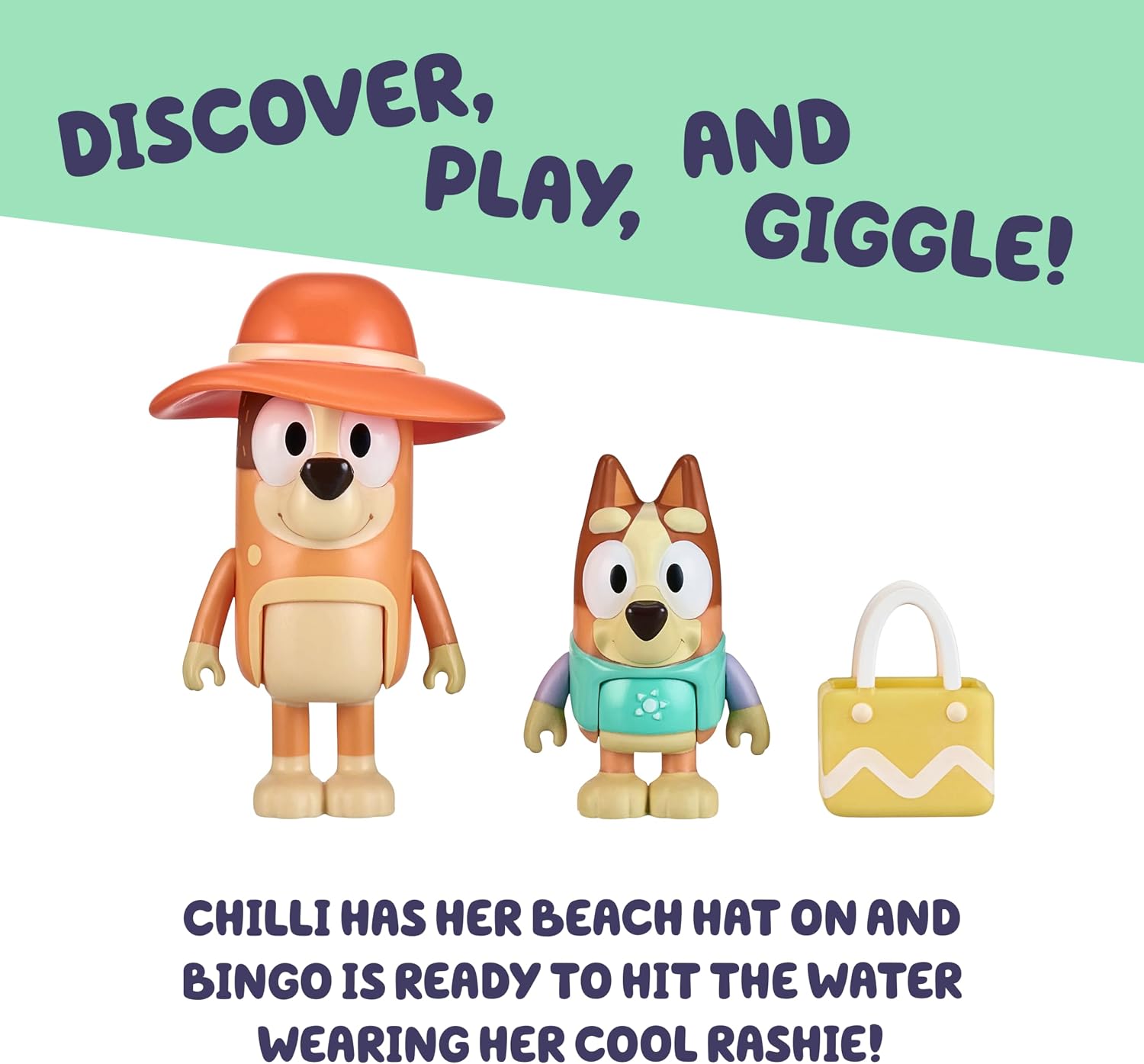 Bluey School Figurine Toys Pack of 4, Articulated Character Toys with Chloe, Rusty, and Calypso Figurines, Small Action Figures for Kids Ages 3+