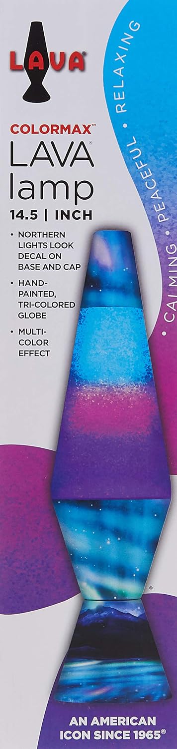 Lamp 2160 LVA2160 Colormax Northern Lights, 14.5-inches, Glitter with Clear Liquid and Decal Base