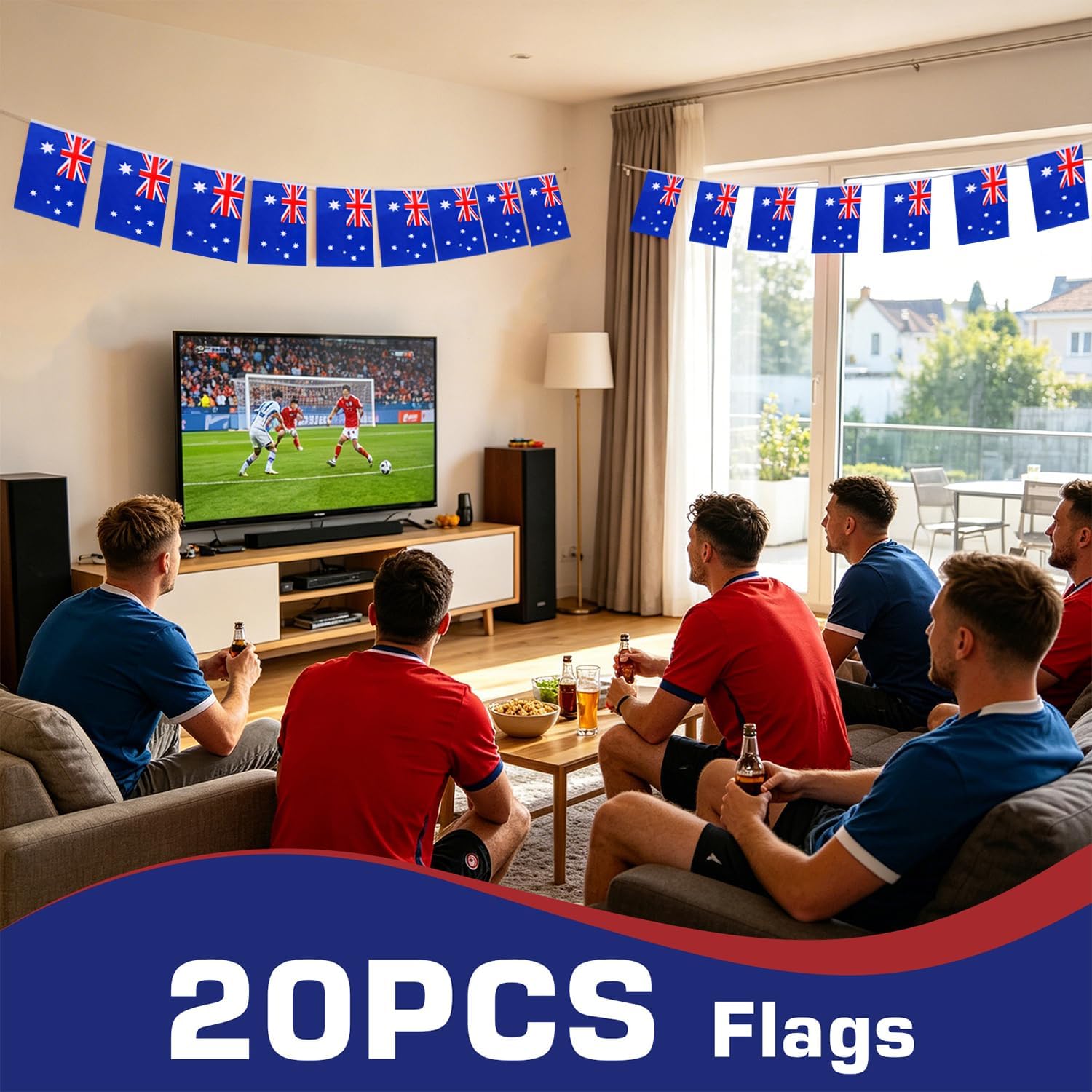 Nicaragua String Flags Banner Mini Small Nicaraguans Flag Bunting Patriotic Hanging Decor,National Holiday, Sports Game, Fiesta & Themed Party,18 Feet 20 Flags
