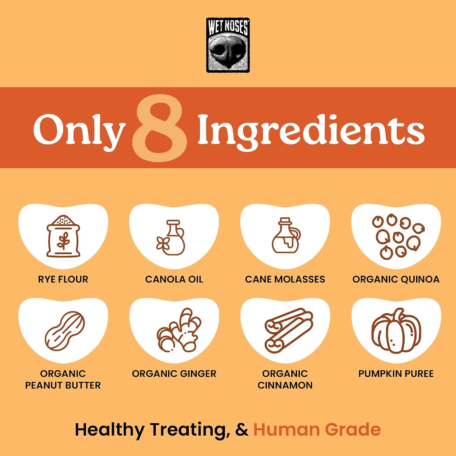 Wet Noses Organic Crunchy Dog Treats – All-Natural, Human-Grade, Non-GMO, Healthy Training & Delicious Snacks for Dogs