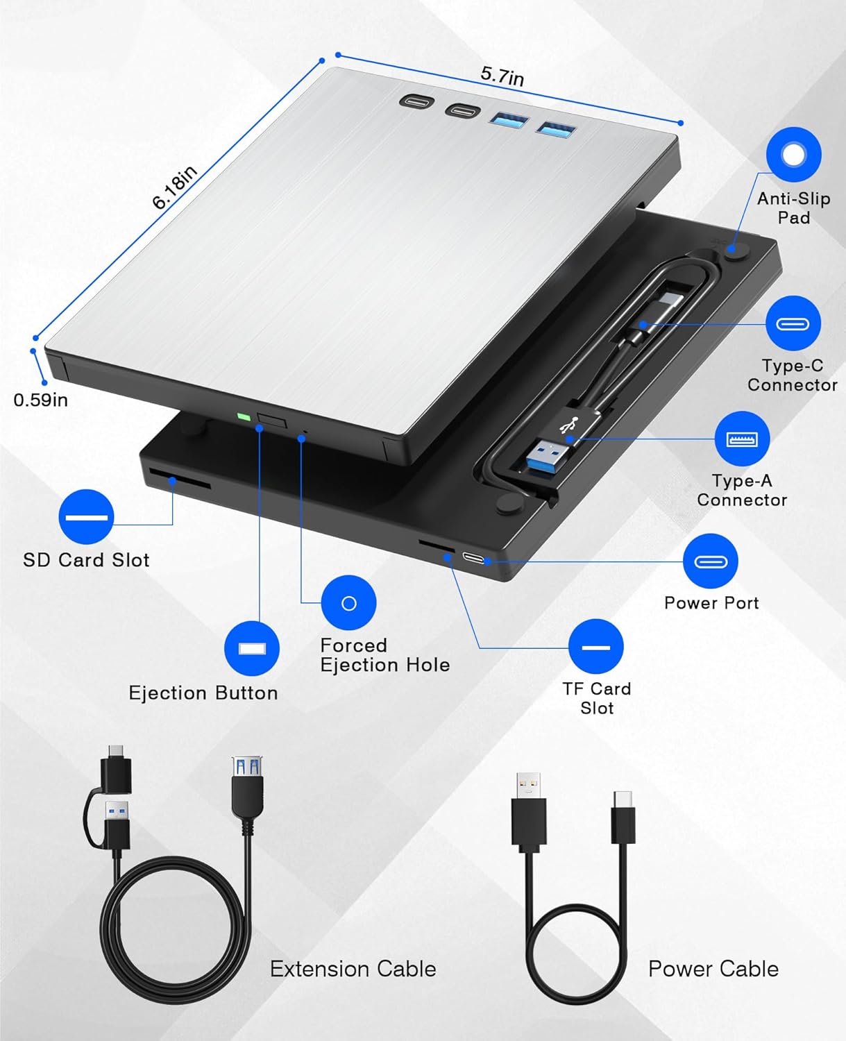 USB 3.0 Type-C External Blu-ray Burner