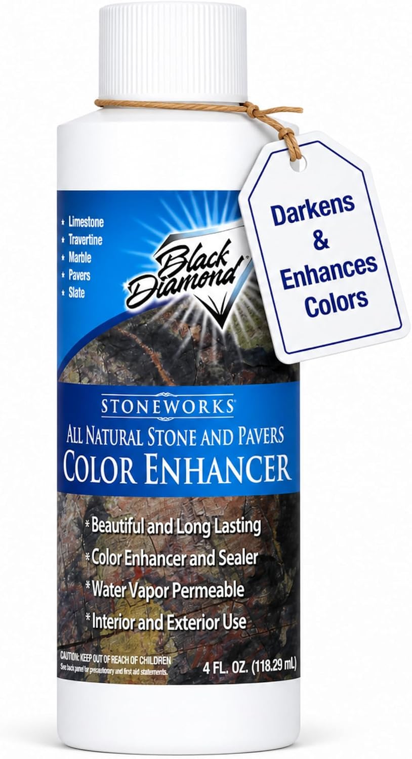 Color Enhancer Sealer for All-Natural Stone and Pavers. Marble, Travertine, Limestone, Granite, Slate, Concrete, Grout, Brick, Block. (1 Gallon)