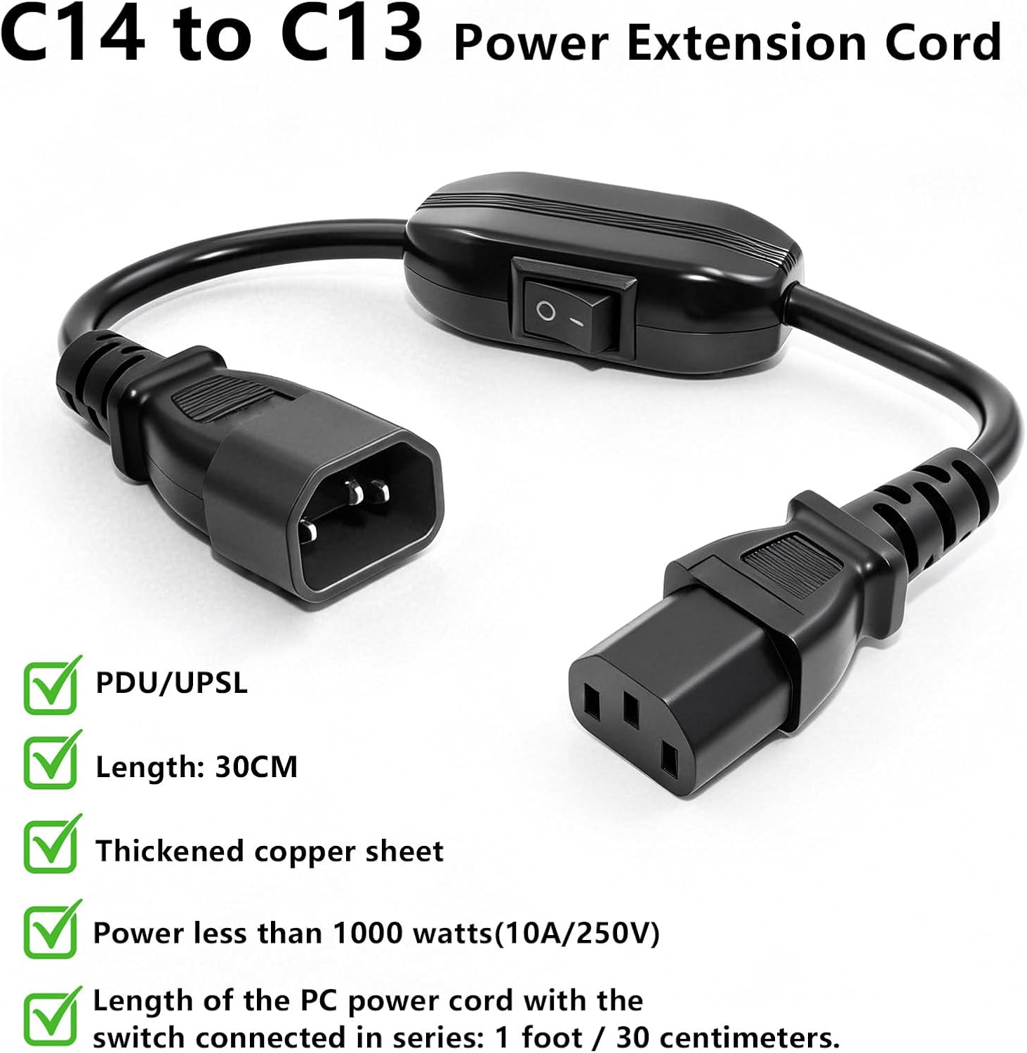Duttek Power Cord with Switch