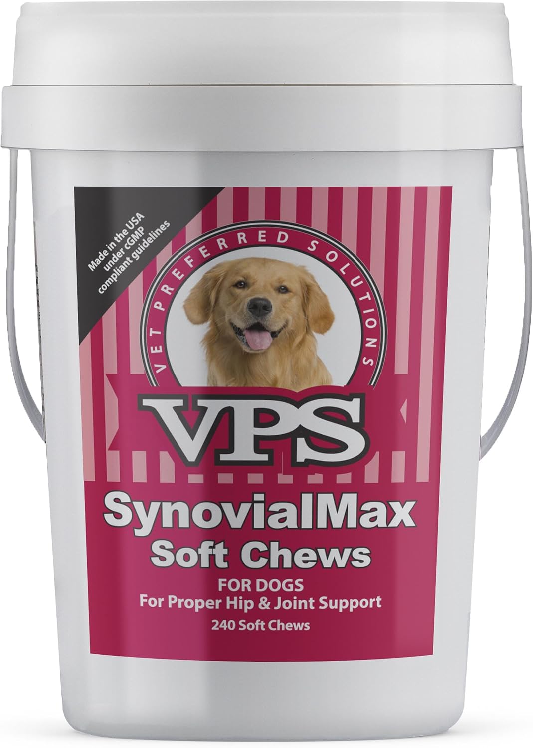 VPS SynovialMax Hip & Joint Soft Chews for Dogs - 240 count | Glucosamine for Dogs with MSM and Vitamin C - Advanced Dog Hip and Joint Supplement - Liver Flavor