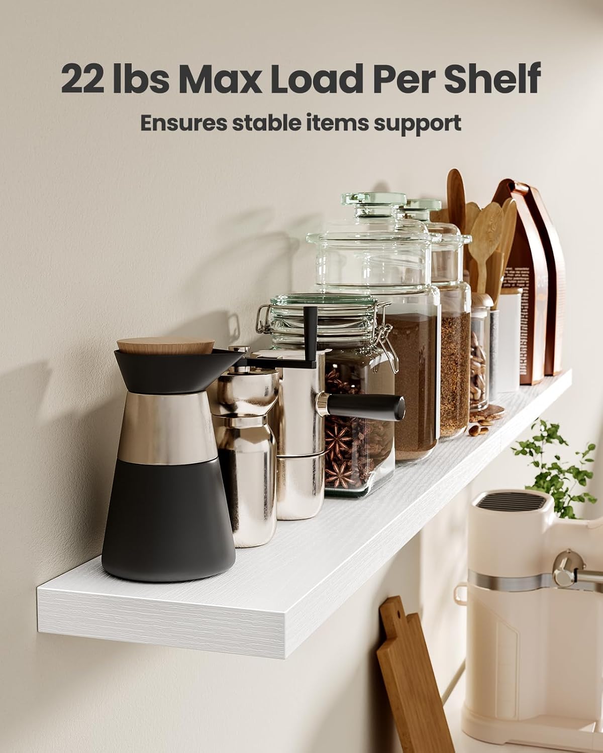 AMADA HOMEFURNISHING Floating Shelves, Wall Shelves for Bathroom/Living Room/Bedroom/Kitchen Decor