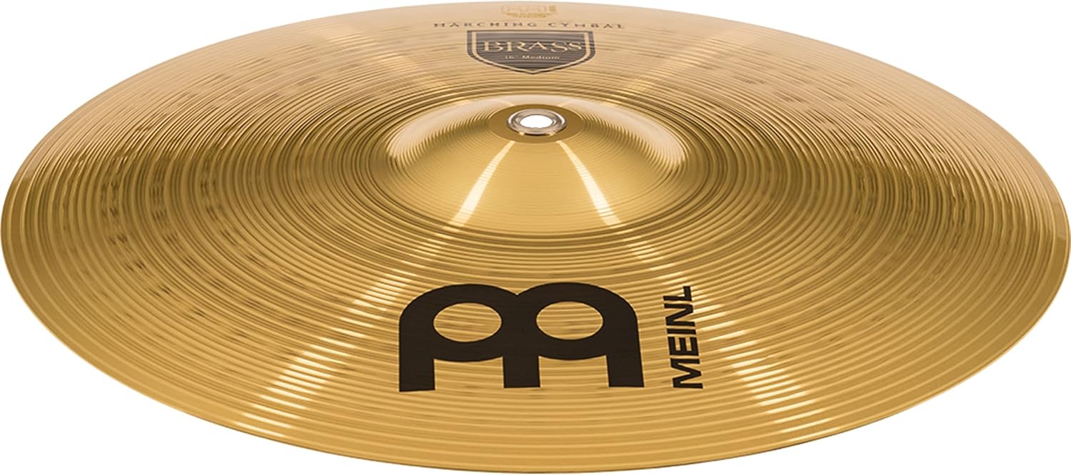 Meinl 14” Marching Cymbal Pair with Straps - Brass Alloy Traditional Finish - Made In Germany, 2-YEAR WARRANTY (MA-BR-14M)