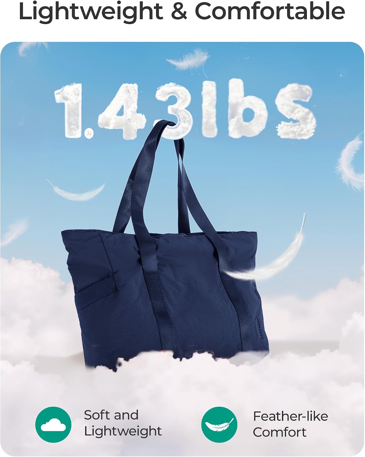 BAGSMART Gym Tote Bag for Women, 24L/28L Travel Tote Yoga Mat Bag