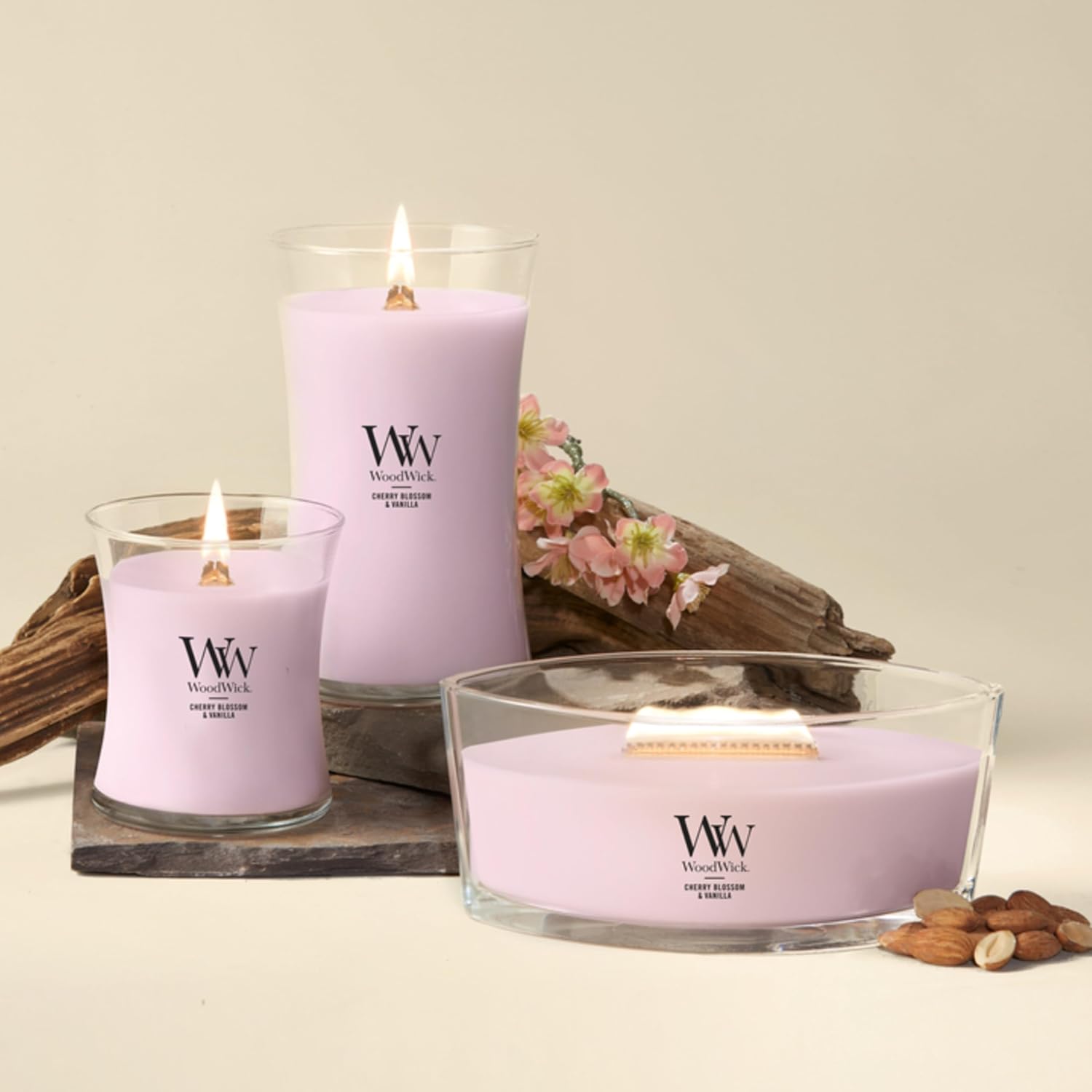 WoodWick Fireside Holiday Candle Gifts for Women and Men, 9.7 oz Medium Hourglass Candle with Crackling Wick
